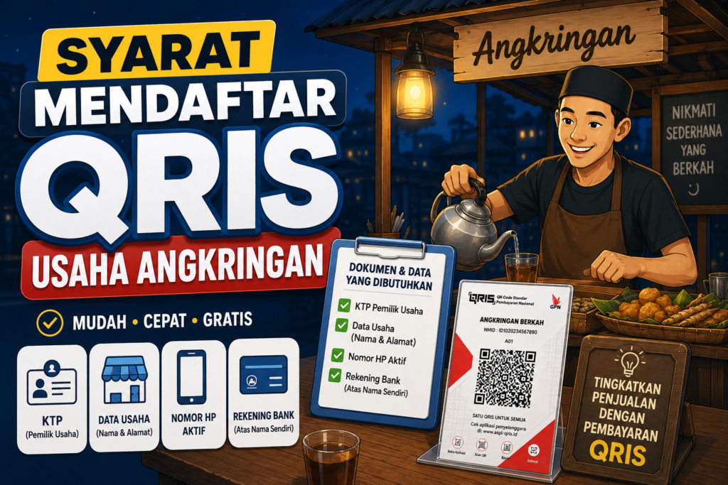 ilustrasi gambar yang membahas mengenai syarat mendaftar QRIS usaha angkringann