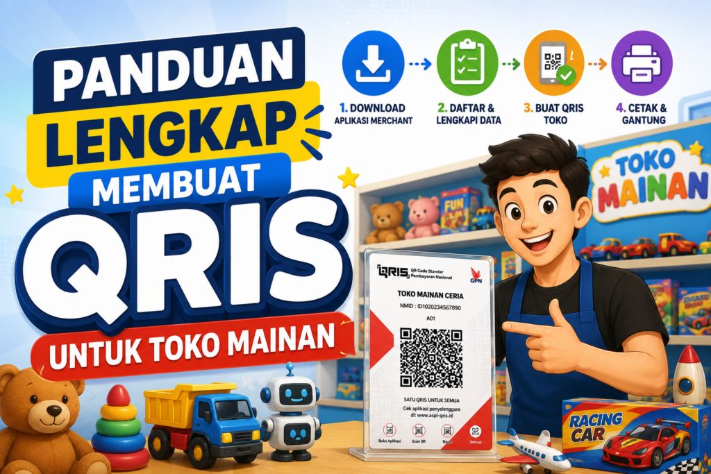 ilustrasi gambar 3D mengenai panduan lengkap membuat QRIS