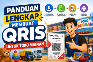ilustrasi gambar 3D mengenai panduan lengkap membuat QRIS