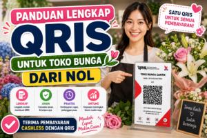 ilustrasi gambar panduan lengkap QRIS untuk toko bunga dari nol