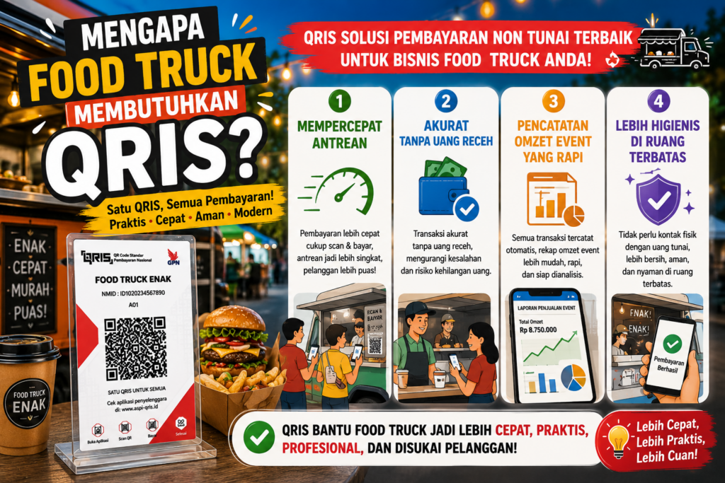 ilustrasi gambar yang menjelaskan mengapa food truck membutuhkan QRIS
