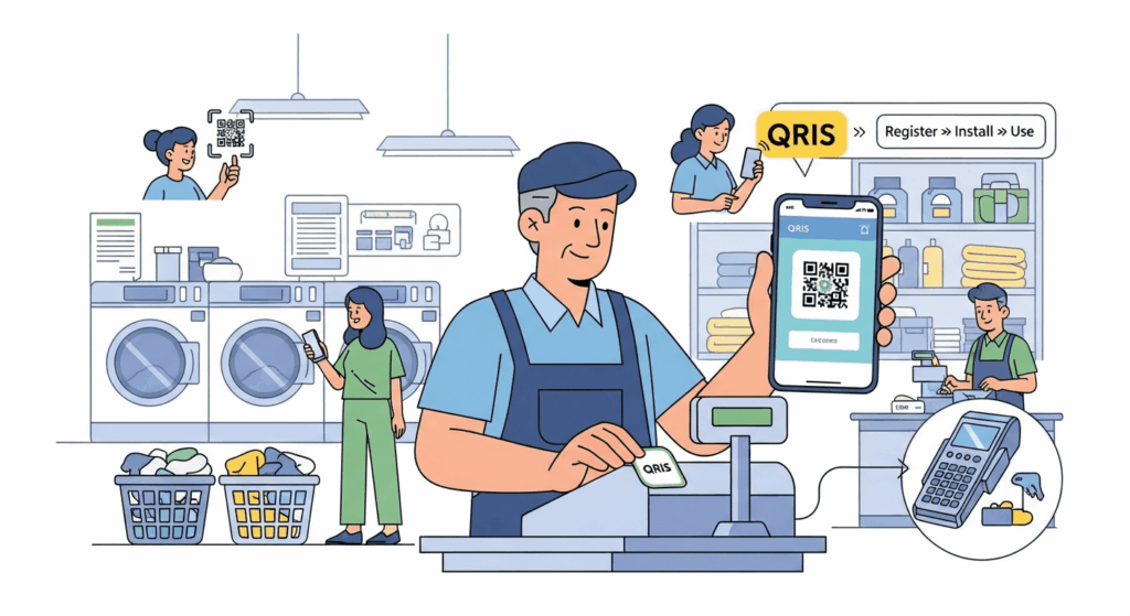Ilustrasi: Mengapa QRIS untuk Laundry Kiloan Bukan Lagi Pilihan, tapi Kebutuhan 