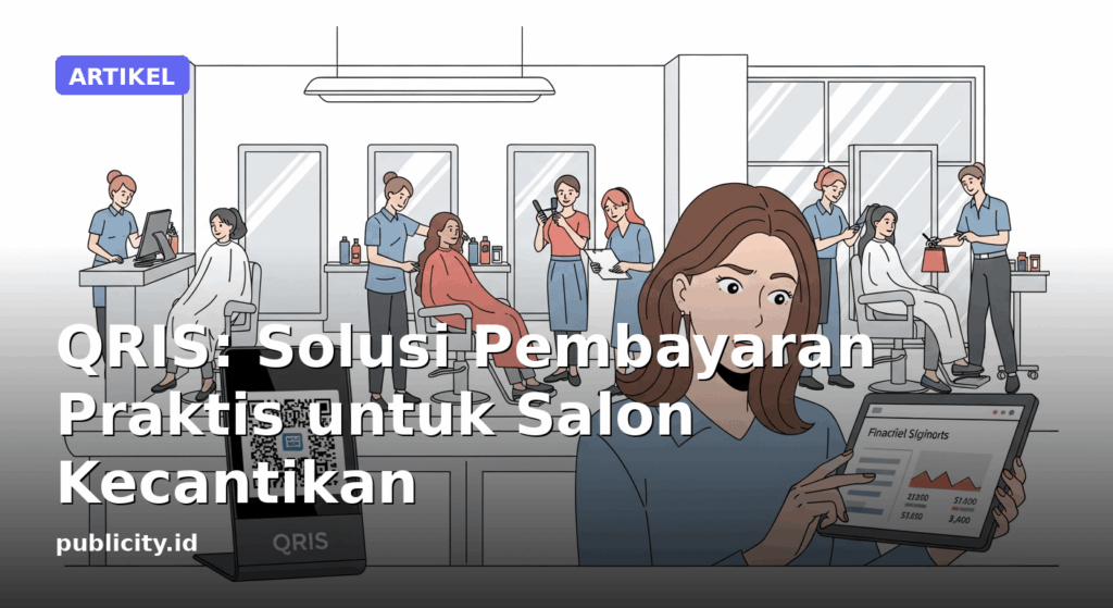 ilustrasi gambar salon kecantikan menggunakan qris
