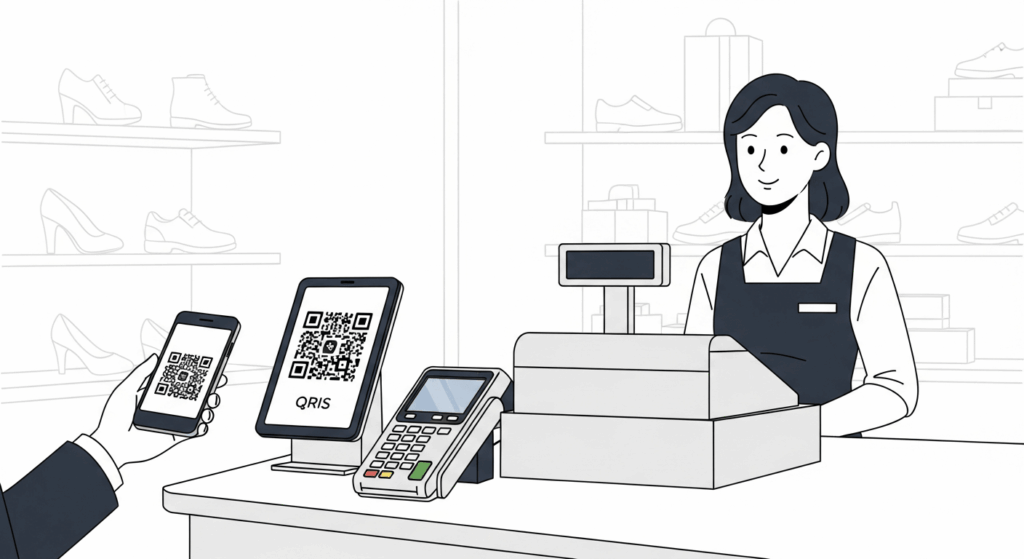 Ilustrasi: Menampilkan Kode QR di Kasir agar Pelanggan Bayar Pakai QRIS Tanpa Ribet ·