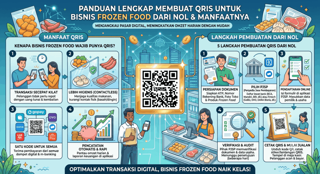 Ilustrasi : Panduan Lengkap membuat QRIS untuk frozen food dari nol dan manfaat nya